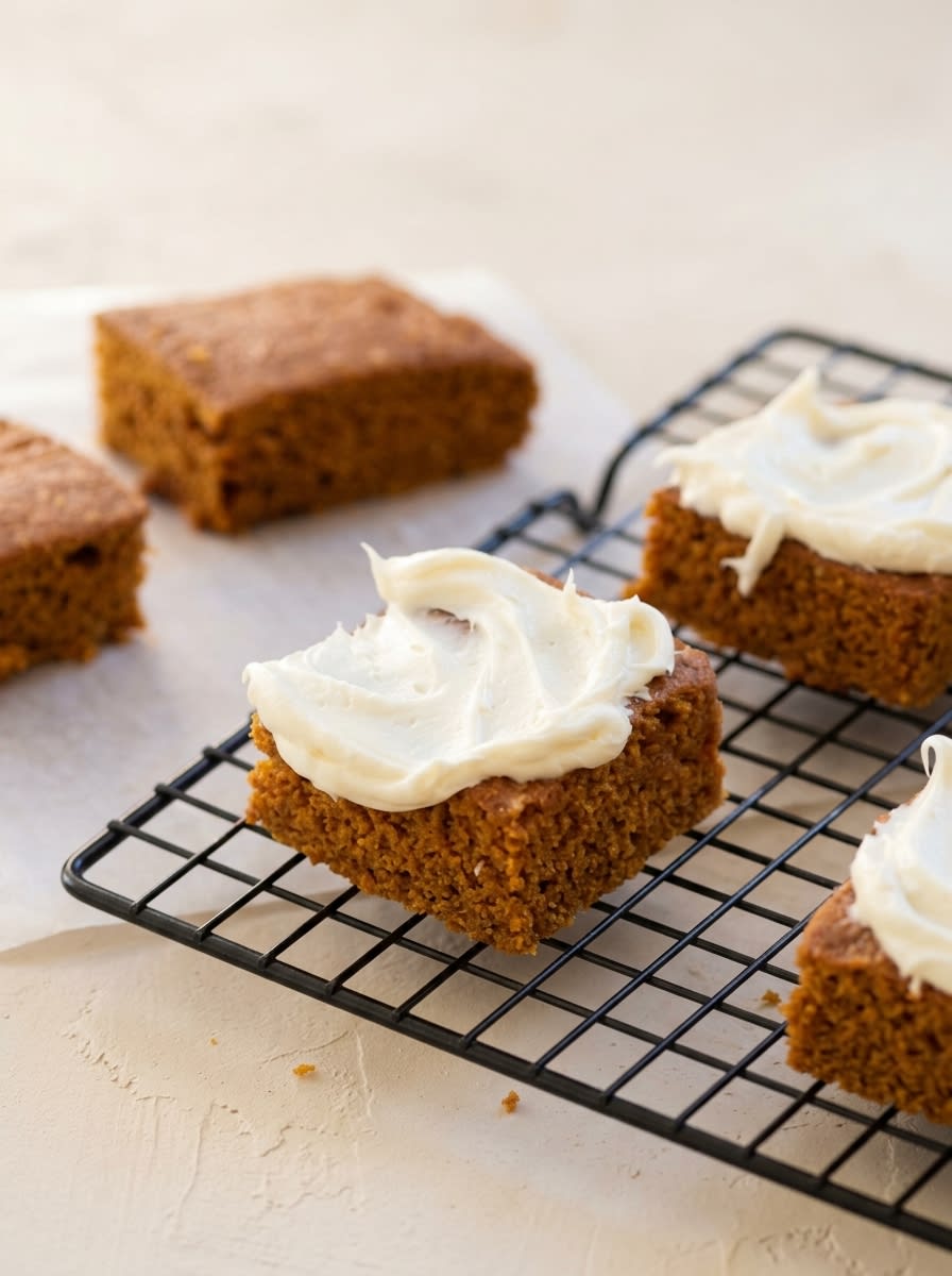 Two Ingredient Pumpkin Spice Cake 16 A slice of Two Ingredient Pumpkin Spice Cake on a floral vintage plate with whipped cream