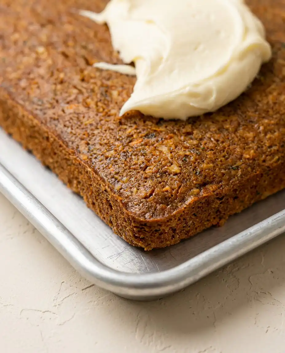 Zucchini Spice Cake 15 Cutting a neat slice of Zucchini Spice Cake with a warm sharp chef knife to reveal the crumb.