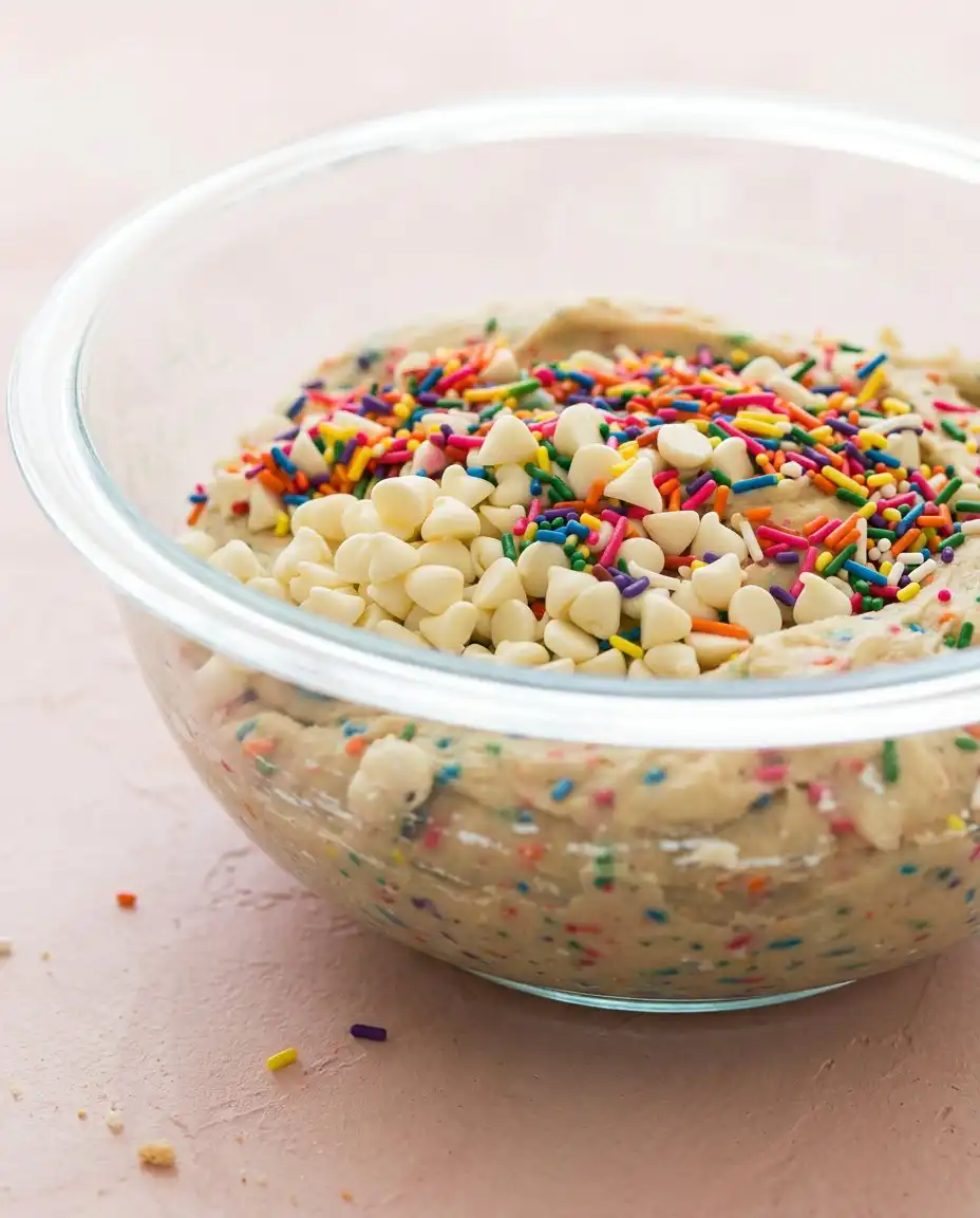 A row of soft, warm Funfetti Cake Mix Cookies cooling on a vintage wire rack.