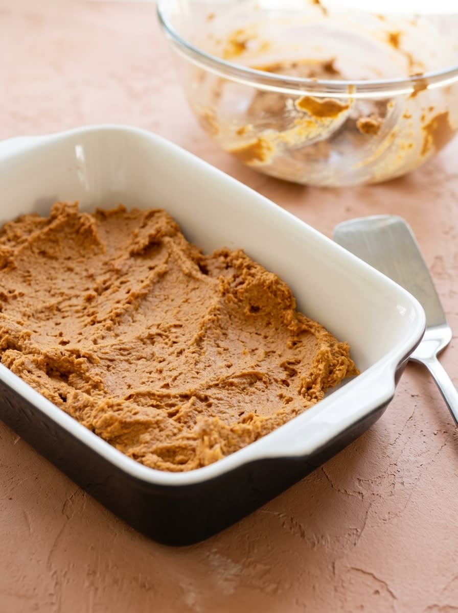 Two Ingredient Pumpkin Spice Cake 15 A wooden toothpick testing the center of a Two Ingredient Pumpkin Spice Cake