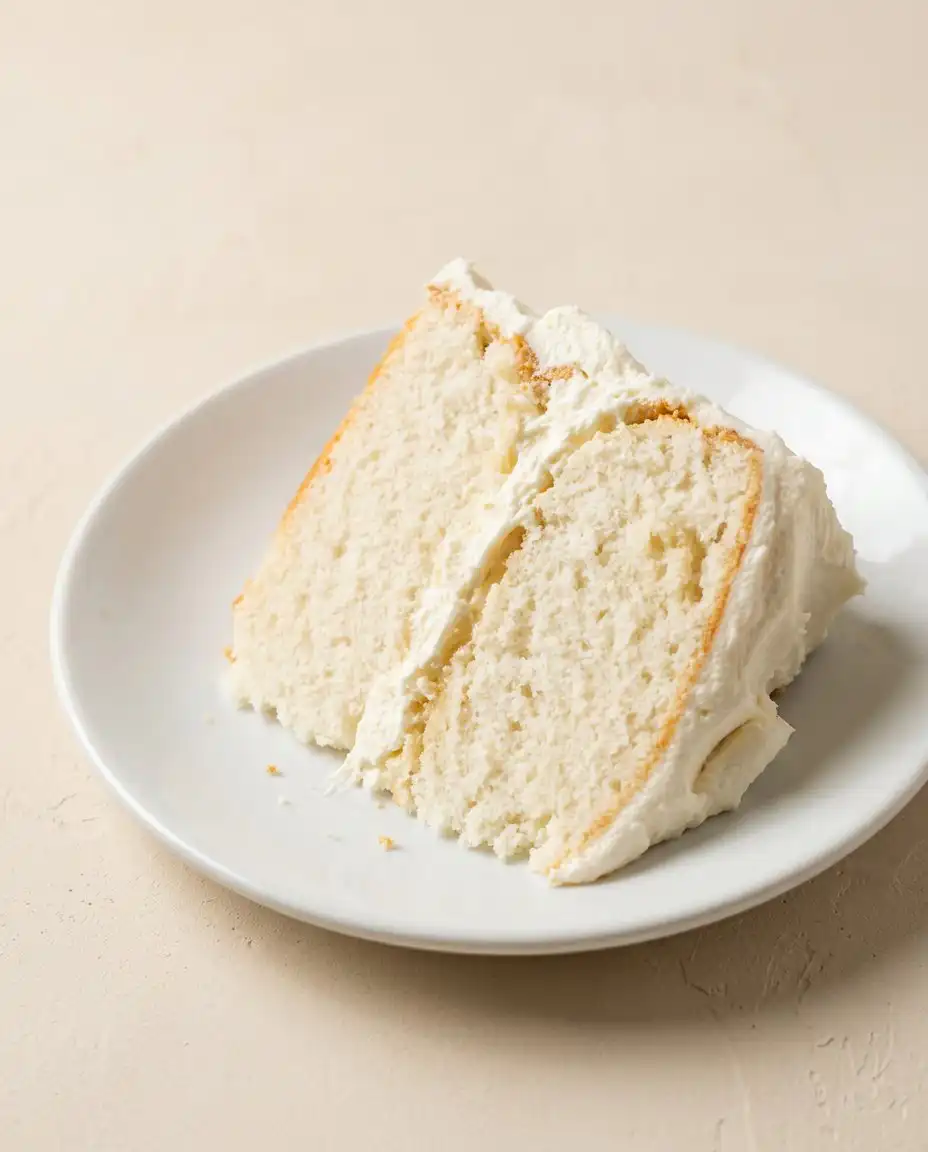 Two-Layer Buttermilk Cake 12 A beautiful slice of Two-Layer Buttermilk Cake on a vintage plate